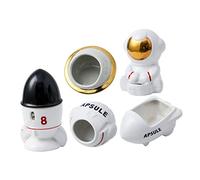BESPORTBLE Astronaut Series Hamster Accessories Includes Food Dish Hideout Ceramic Bathtub