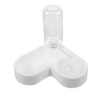 BESPORTBLE Automatic Pet Water Dispenser and Food Bowl for Cats and Dogs, White Plastic Multi-function Feeder with Minimalist Design, Prevent Spilling for Professional Pet Store Or Personal