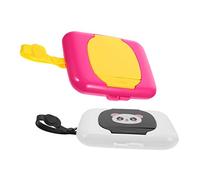 BESPORTBLE Baby Wipe Holder and Portable Travel Wipes Case for Infants, Refillable Wet Tissue Dispenser Box, Cute Panda Design, Includes 2pcs in Purple and Black for Outdoor Use Random Style