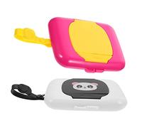 BESPORTBLE Baby Wipes Holder Portable Wet Tissue Dispenser Box for Infants, Refillable Travel Wipes Case with Adorable Panda Design, 2pcs (purple Black, Random Style