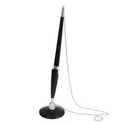 BESPORTBLE Back to School Decor Multi-function Desktop Pen with Chain, Quick-dry Ink, Plastic and Stainless Steel Writing Pen for Banks and Offices, Convenient Refill Replacement and Creative