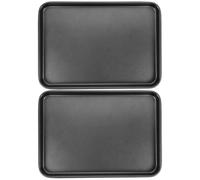BESPORTBLE Baking Trays and Carbon Steel Non-Stick 2pcs Rectangular for, Smooth Easy to Use Oven Pans Bread Pizza for Pizza Baking and Restaurant Kitchen
