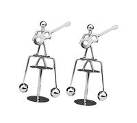 BESPORTBLE Balance Toy Sculpture Set for Office and Home Decor Metal Guitar and Man Models 2-Piece Physics Balancing Decoration for Stress Relief and Desktop Ornament