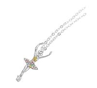 BESPORTBLE Ballet Dancer Pendant Necklace for Women Lightweight Rhinestone Jewelry for Parties and Birthdays Elegant and Eye Catching Design Complements Any Outfit