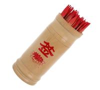BESPORTBLE Bamboo Divination Game Bucket for Temples and Nunneries Traditional Chinese Wishing Stick Holder Spiritual Bamboo Material and Decorative Divination Game Prop for Prayer Rooms