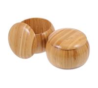 BESPORTBLE Bamboo Go Chess Piece Storage Boxes with Simple Lid Compact for Board Game Supplies Elegant Go Stones Holder for Portable Organization and Travel