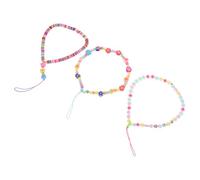 BESPORTBLE Beaded Phone Strap for USB Flash Drives and Music Players 3pcs with Polymer Clay Charms Lightweight Smartphone Chain Easy to Install Phone Hanging Rope for Ladies