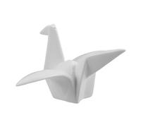 BESPORTBLE Beautiful White Ceramic Crane Figurine, Handmade Artistic Origami Sculpture, Sturdy and Easy to Clean, for Living Room Or Desktop Home Décor Accent
