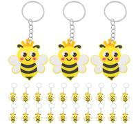 BESPORTBLE Bee Key Rings 24Pcs Cute Bee Shaped Keychains Bulk Set for Showers and Boys and Party Decorations Lightweight Design
