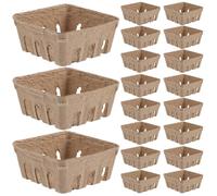 BESPORTBLE Berry Basket Household Fruit Tray Paper Pulp Container 3.94X3.94X1.77In Lightweight Decorative Storage Tray for Kitchen Essentials Snacks and Fresh Produce