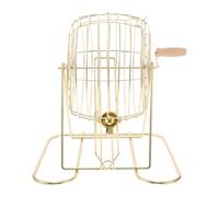 BESPORTBLE Bingo Game Wire Cage for Children Small Metal Ball Holder with Hand Crank Portable Tabletop Lottery Ball Cage for Family Entertainment and Party Play