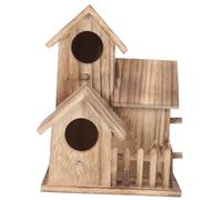 BESPORTBLE Bird Nest Villa Wooden Bird Garden Nesting Cottage for Parakeet Breeding Hideout