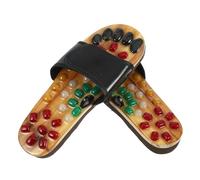 BESPORTBLE Black Acupressure Massage Slippers for Men and Women with Raised Points, Non Slip Pu and Eva Foot Massager Slides, Promotes Blood Flow and Soothes Tired Feet, Healthcare Gift