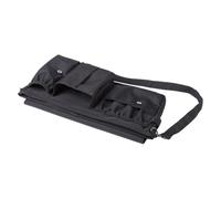 BESPORTBLE Black Canvas Makeup Brush Bag Hands Free with Belt Strap Large Capacity Cosmetic Pouch Organizer for Travel and Daily Use