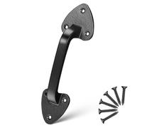 BESPORTBLE Black Cast Iron Door Handle with Comfortable Grip Easy to Open Simple and Convenient Design for Solid Wood Gate and Barn Door