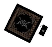 BESPORTBLE Black Fabric Tarot Desk Protector and Table Mat Set with Washable, No Discoloration Features, for Tarot Cards Game and Altar Use