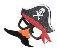 BESPORTBLE Black Pirate Mask Comfortable Felt and Plastic Material, Easy to Clean Simple Design for Halloween Parties and Festivals for Friends Who Love Pirate Cosplay
