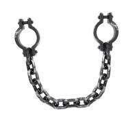 BESPORTBLE Black Plastic Wrist Shackles Prison with Chain Links for Halloween Cosplay Costume Party Lightweight Fancy Dress Accessory Mimicking Real Shackles Easy to Wear and Portable