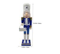 BESPORTBLE Blue and White Wooden Nutcracker Soldier Hanukkah Jewish Holiday Decoration Festive Centerpiece Collectible Ornament Classic Nutcracker Figurine