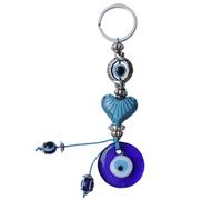 BESPORTBLE Blue Eye Keychain Turkish Nazar Hamsa Good Luck Charm Hanging Evil Eye Heart Charms Keyring Pendant Feng Shui Keychain for Car Bag Purse