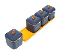 BESPORTBLE Blue Nordic Style Condiment Storage Box with Smooth PP Material Creative Spice Seasoning Dispenser Jar for Salt Pepper Paprika and Sugar Kitchen Organizer