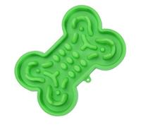 BESPORTBLE Bone-shaped Silicone Slow Feeder Bowl for Dogs and Puppies Small Green Design Non-tip Easy to Clean Pet Feeding Bowl