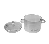 BESPORTBLE Borosilicate Clear Glass Cooking Pot with Lid Dual Handle Soup Simmer Saucepan for Ramen Noodles Stew Milk Pasta Heat Resistant Easy to Clean Family Cookware