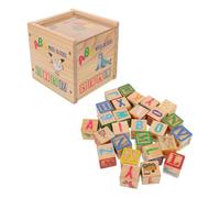 BESPORTBLE Boy Girl's Educational Wooden Building Blocks Abc Alphabet and Number Montessori Toys for Preschool Learning Stacking Block Game