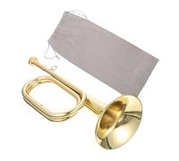 BESPORTBLE Brass Bugle with Carry Bag, Cavalry Trumpet for Military Orchestra, School Band Bugle Wind Instrument for Beginners and Students in Marching Bands
