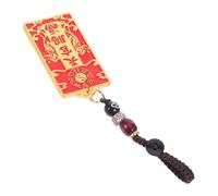 BESPORTBLE Brass Feng Shui Protection Tag Keychain with Traditional Chinese Wealth Amulet Pendant for Luck and Prosperity Hundred Blessings Symbol Artistic Home Decor Accessory