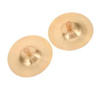 BESPORTBLE Brass Finger Cymbals with Ergonomic Handle Mini Hand Percussion Instrument for Copper Craft for Belly Dance Party and Music Practice