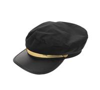 BESPORTBLE Breathable Black Nautical Women Beret Captain Hat Lightweight Yacht Admiral Cap for Sailor Cosplay French Beret Style with Sophisticated Stitching Versatile Costume Accessory for