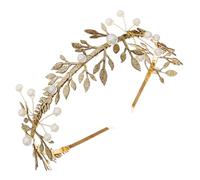 BESPORTBLE Bridal Headband Hair Band 5.50X4.72X1.97 In Comfortable to Wear Will Not Pull The Hair Elegant Golden Leaf Leaf Headpiece for Women Photography Prop Wedding