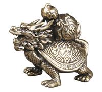 BESPORTBLE Bronze Dragon Turtle Statue Brass Decor Lifelike Miniature Animal Ornament for Living Modern Figurine Brass Craft Decor Indoor