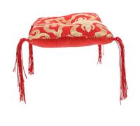 BESPORTBLE Buddhist Sound Bowl Mat for Singing Bowl Cushion Tibetan Buddhism Art Craft Decoration for Meditation Cushions in Buddha Hall Red Material Handmade
