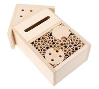 BESPORTBLE Bug Hotel Wooden Beehive for Gardens Children Outdoor Observation House Decorative Insect Nest for Ladybugs and Beetles Pre-Assembled 12x7x23cm