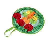 BESPORTBLE Bunny Snuffle Mat Foraging Mat Pet Training Pad 3 Red Flowers Easy to Safe for Obese Rabbits