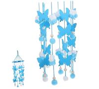 BESPORTBLE Butterfly Crib Mobile Hanging Ornament for Baby Girl Nursery Bedroom Decor Felt Balls Pendant for Crib Decorations