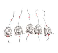 BESPORTBLE Cage Feeders with Spring Lid Stainless Steel 5 Pcs Fishing Bait Trap Basket and Solid Welded Net Structure Lightweight Portable Fishing Tackle Feeder for Crawfish