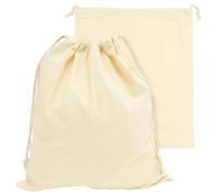 BESPORTBLE Canvas Laundry Bags 2pcs, Drawstring Clothes Storage Pouches for Travel and Home, Cotton Canvas Fabric Laundry Storage Bag for Sorting and Organizing Clothes