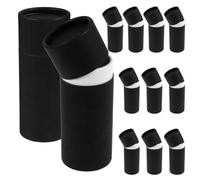BESPORTBLE Cardboard Tubes with Caps 12pcs 30ml Black Paper Cylindrical Containers for Moving Packing and Versatile Usage in Home Environment