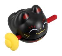 BESPORTBLE Cartoon Lucky Cat Wooden Fish Drum Charming Percussion Instrument for Adults Portable Music Adorable Cat Shaped Decor with Mallet for Go Fun