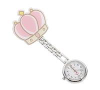 BESPORTBLE Cartoon Nursing Pocket Watch, Clip-On Chest Watch with Large Dial, Cartoon Crown Shape, Stainless Steel, for Nurses and Doctors in Office or School