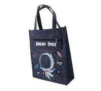 BESPORTBLE Cartoon Tote Bag for Students Large Capacity Book Storage Handbag Canvas File Bag for School Shopping Beach Travel Daily Use