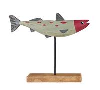 BESPORTBLE Cartoon Wooden Fish Ornament for Christmas Decoration Unique Desktop Adornment Lovely Fish Design for Festive Atmosphere for Parties Home Decor