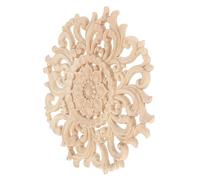 BESPORTBLE Carved Wooden Applique Cabinet Onlay European Style Round Furniture Decal for Elegant Home Decoration
