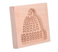 BESPORTBLE Carved Wooden Cookie Molds Christmas Hat Design Nonstick Holiday Biscuit Embossing Stamp DIY Baking Tool Present for Baking Enthusiasts and Festive Decoration