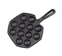 BESPORTBLE Cast Iron Meatball Pot Thickened Frying Pan Non Stick Baking Mold for Octopus and Eggs Kitchen Cookware Fast Heating Easy Clean Black