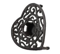 BESPORTBLE Cast Iron Teapot Warmer Tripod Stand with Heart Shaped Hollow Design Stable Heavy Duty Candle Holder for Heating Tea Coffee Milk Decorative and Heat Retention for Home and Hotel