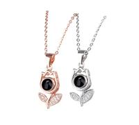 BESPORTBLE Cast Necklace Languages I Love You present for Women Elegant Flower Design Silver for Festivals Birthdays and Special Occasions